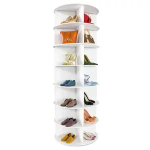 7 Tier Rotating Shoe Rack Tower, Free Standing 360 °   Shoe Organizer Lazy Susan, Bag Display Rack Storage Round Carousel, Neat And Elegant Shoe Storage Solution