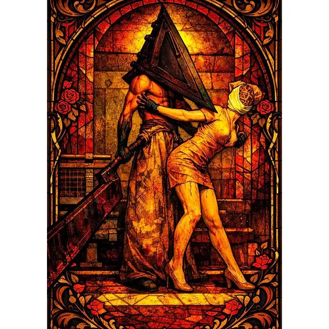 'Pyramid Head and Nurse in Stained Glass' Poster, picture ...