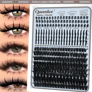 DIY Lash Clusters Spiky Cluster Lashes Mixed Tray Fluffy Individual Eyelashes Extension with Bottom Lashes Makeup