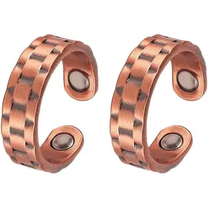 Magnetic Rings for Men Women,Copper Ring for Fingers Thumb,Adjustable Copper Jewelry Gift for Arthritis and Joint Pain Relief