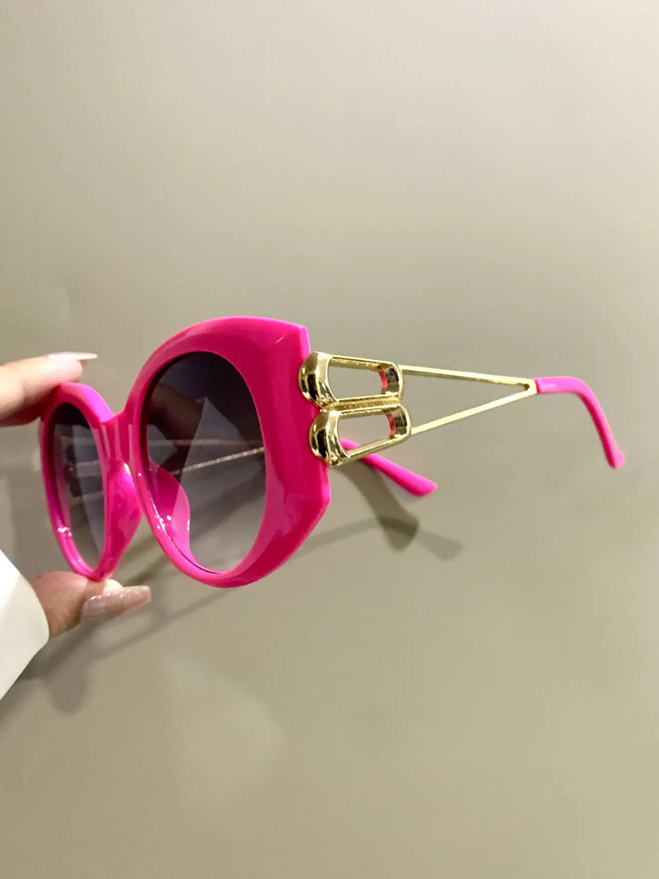 Large Frame Round Glasses, Stylish Glasses, Trendy Fashion Decorative Eyeglasses, Hollowed Metal Frame Legs Eyeglasses for Men and Women