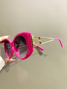 Large Frame Round Glasses, Trendy Fashion Decorative Eyeglasses, Hollowed Metal Frame Legs Eyeglasses for Men and Women