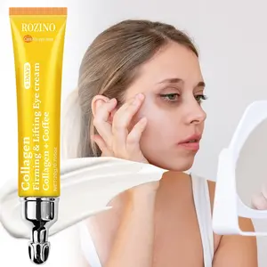Rozino Collagen Caffeine Firming Lifting Eye Cream 20g, Anti-Wrinkle Moisturizing Eye Care, Metal Massage Head, 360° Fit, Daily Use