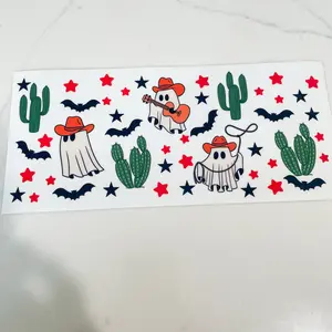 COWBOY SPOOKY Ghost Cactus UVDTF Wrap for 16oz Cups