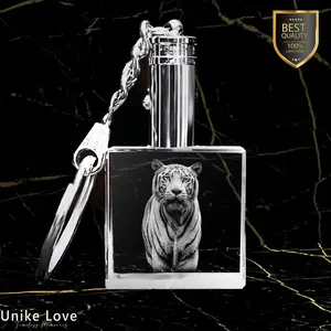 Pet Lover Personalized Crystal Keychain | Square Shape |