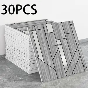 30pcs Marble Pattern Self-Adhesive Decorative Wallpaper Wall Tiles, Easy Clean & Cut Waterproof Oil-Resistant, Ideal for Home Decor Renovation