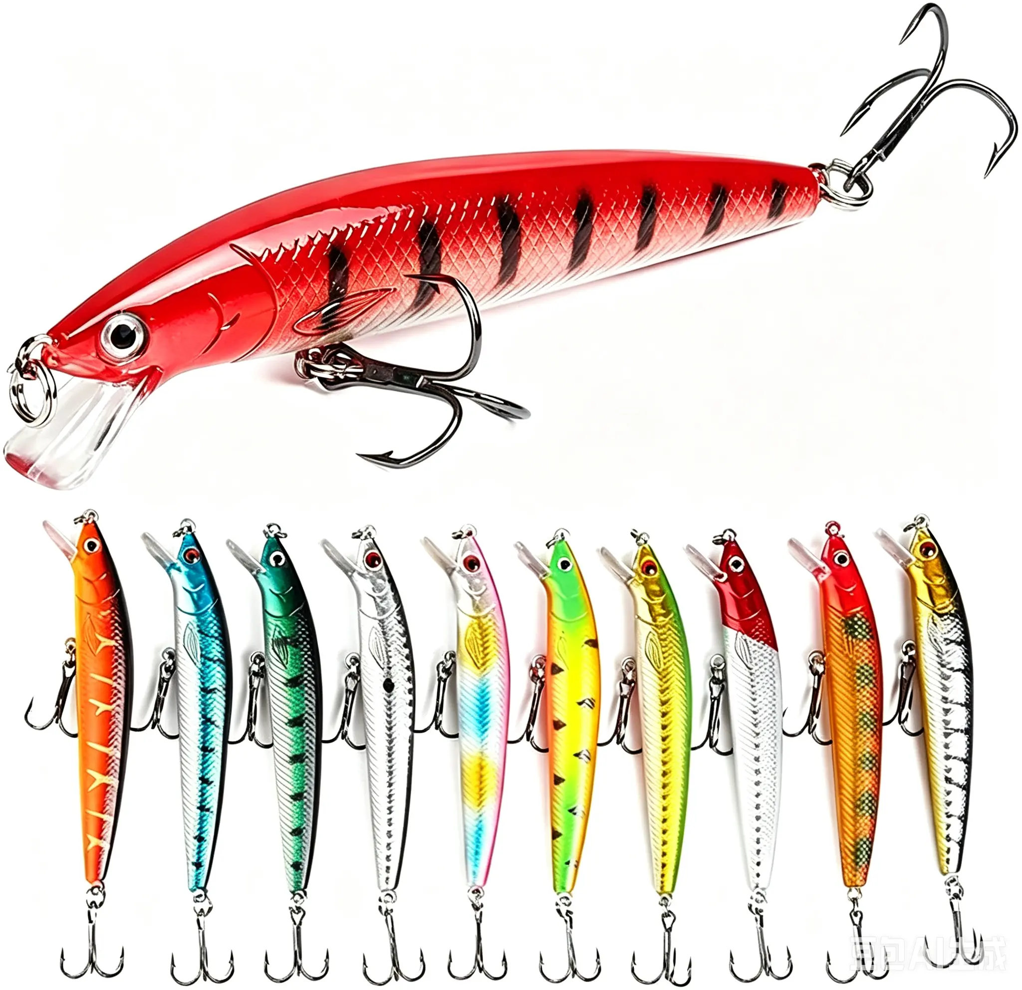 5/10 Pack Whopper Plopper Swimbaits, 10cm 13.5g 3D Simulated Artificial Fishing Lures with Sharp Treble Hooks, Hard Bait Tackle Accessories for Freshwater Outdoor Bass Fishing
