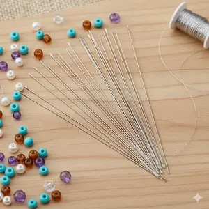 Durable Rustproof Stainless Steel Beading Needles for Jewelry Making DIY. Large Eye for Thin & Thick Threads, Anti-Break Design. Essential Tool Kit for Bead Stringing, Sewing, and Weaving. Perfect for DIY Jewelry Supplies. Sewing Tools
