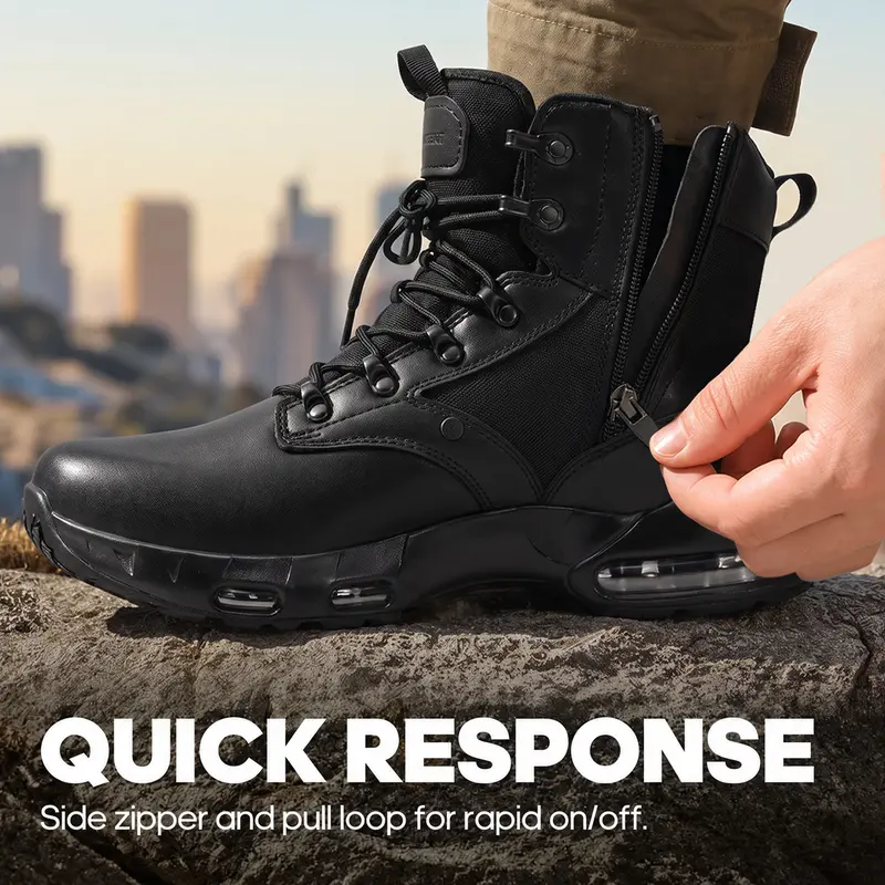Hiking Non-Slip Waterproof High Boots Work shoes Safety shoes Lightweight and breathable Zipper for easy on and off boots Cushioning air cushion long-term standing without tiring feet Hiking and climbing travel shoes #tiktokshopsummersale
