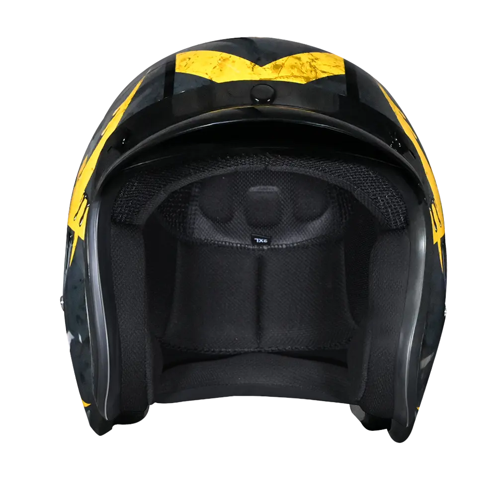 DOT Approved Daytona Cruiser Open Face Motorcycle Helmet - Men, Women & Youth - With Visor & Graphics - W/ Toxic