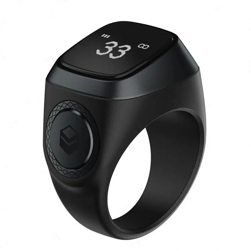2025 Modern Islamic Smart Dhikr Counter Ring - Cordless Digital Display Tasbih Tally Counter, Electronic Muslim Prayer Time Vibration Alert, Waterproof Smart Wearable Device for Daily Use