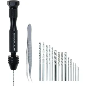 Precision Pin Vise Hand Drill with 25pcs Micro Twist Drill Bits Set (0.5-3.0mm) Mini Hand Drill Rotary Tool for PCB,Metal,Wood,Jewelry,Plastic,Resin Manual Making DIY Assembling Drilling