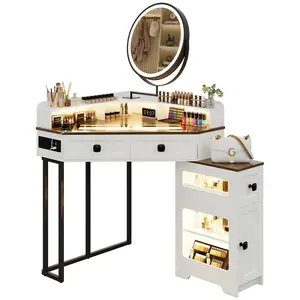 Corner Vanity With Mirror And Lights