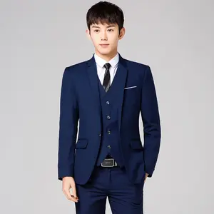 Suit Suit Men's Spring And Autumn Self-cultivation Three-piece Groom Wedding Suit Wedding Groomsmen Suit Men's Professional Wear Formal Wear