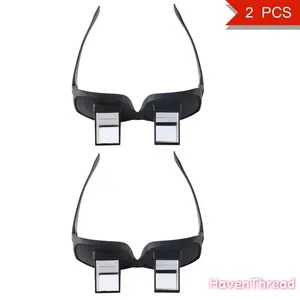 2 Pcs Lazy Eyeglasses Lazy Reading Glasses, Prismatic Periscope Horizontal Glasses, Lying Down Bed Reading Watching HD Readers Glasses