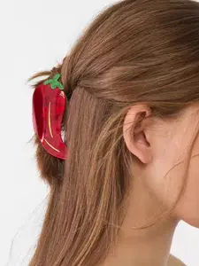 Women's Creative Pepper Hair Clip, Fun Cartoon Design, Shark Clasp, Daily Use, Commuting, Holiday Gift, Unique Hair Accessory