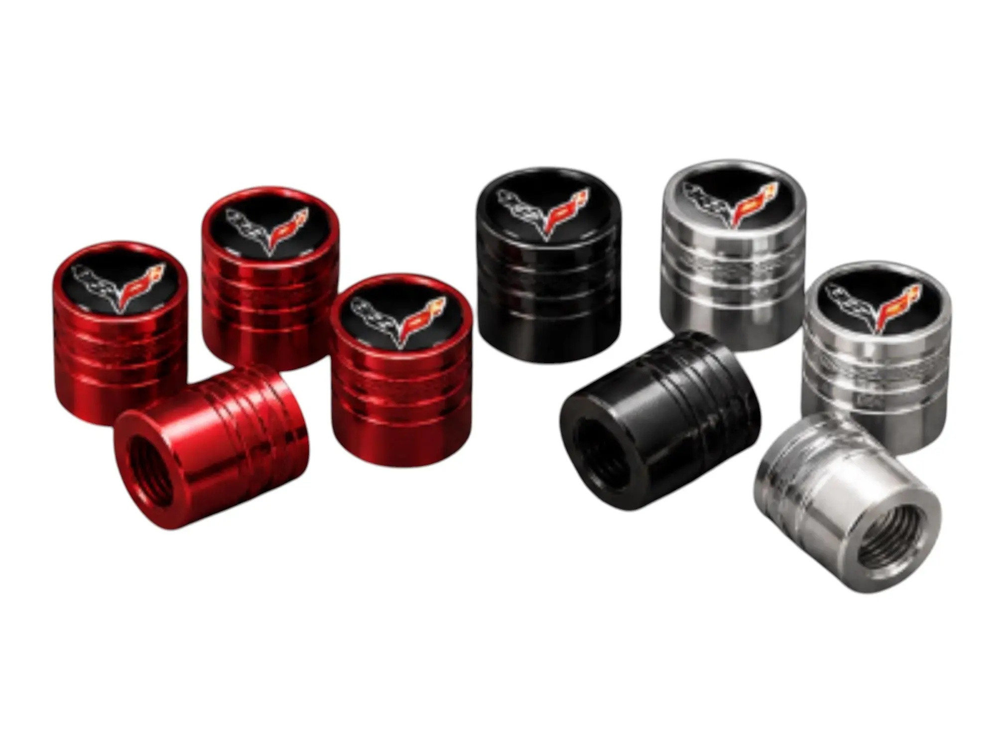 Corvette Logo Tire Valve Stem Cap Set