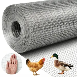 48inch x 100ft Hardware Cloth 1/2 inch Chicken Wire Fencing 19Ga, Hot Dipped Galvanized After Welding Garden Plant Supports Welded Metal Chicken Wire Fence Poultry Animal Netting Cage Screen