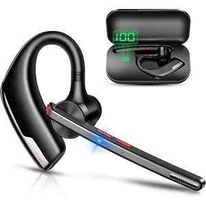 Headset,   Earpiece for Cellphone with 500mah  Case 80h Playtime V5.2 Dual Mic Noise Cancelling Hands-Free Earphones for Office Driver