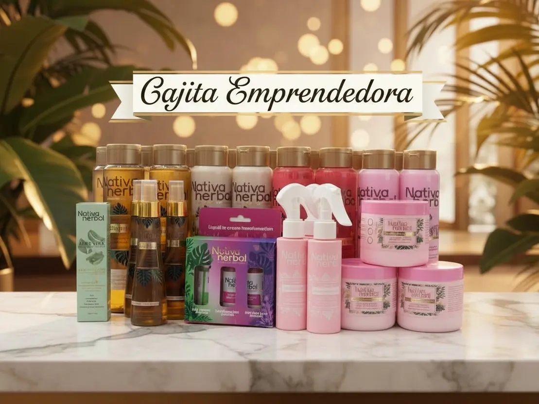 Nativa Herbal Kit Cajita Emprendedora Onion, Rosemary  Shampoo, Conditioner, Tonic, Mask, Termoprotector and Keratin Haircare