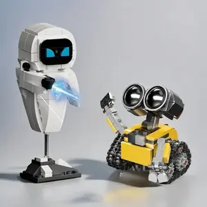 Wall.E Eve Small Particle Robot Assembly Model Kit Action Figure Educational Toy Buildable Collectible No Special Effects Gift