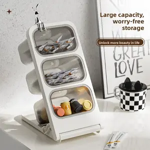 Tea Room Capsule Coffee Storage Box Desktop Tea and Snack Organizer Rack Multi-layer Tea Bag Storage Box