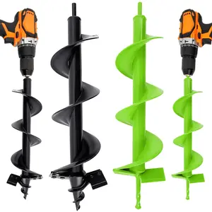 16" x 4" Upgraded Spiral Auger Drill Bit for Planting, 2 count Heavy Duty Garden Auger Bit, Bulb Planter Tool for  Hole Digger  Flower Bedding Digging