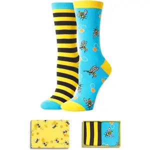 Funny Bee Socks Bumble Bee Gifts, Striped Socks Bee Keepers Gift Bee Accessories for Women