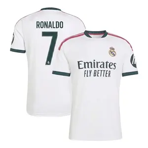 Unisex White Soccer Jersey Personalized Ronaldo 7 Football Shirt Unisex Breathable Fan Style Tee 2026/2027 Home