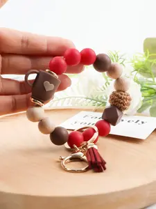 Nurse Theme Beaded Keychain, Coffee Cup Element Bag Charm, Car Key Accessories, Gift for Healthcare Workers, Mom Gifts, All Seasons, Trendy Cute Keychain