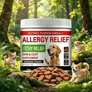 Allergy & Immune Bites | Itch Relief Chews with Omega-3, Fish Oil  for Seasonal Allergy, Immune & Gut Health, Skin & Coat Support , 120 Chews