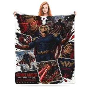 The Boys Homelander Comic Graphic Throw Blanket for Adults and Children, Soft Cozy Blankets for Sofa Bed Bedroom Travel Camping, kid Gift, Father's Day Gift, 4th of July Patriotic Summer Home Decor