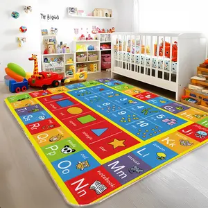 ABC Rugs Small Classroom Boys Rug for Kids - Alphabet Learning Area Rug - Educational & Stylish Design - Perfect for Playroom & Bedroom - Kids Room Carpet