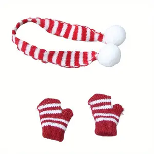 Set, Elf Doll Gloves, Elf Doll Scarf, Christmas Decoration, Creative Christmas Gift, Cute Small Items, Birthday Gift, Classroom Prizes, Party Decoration Supplies