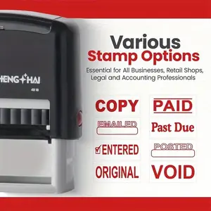 Automatic Ink Stamp for Office Use, Ink Enhances Print Quality, Rectangular Durable Plastic Design, Instant Workflow Solution, Booklet Stamps