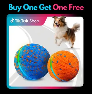 Buy One Get One Free | Buy Deep Blue Color and Get Orange Color Full Free - Smart Interactive Dog Ball for Medium & Large Dogs, Durable ETPU Automatic Moving Toy, Motion Activated Self-Rolling & Rotating Bouncy Ball for Enrichment, BPA Free