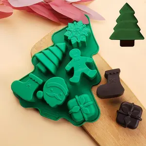 Christmas Silicone Molds,No-Stick Xmas Silicone Cake Baking Molds for Making Holiday Chocolate Candy,Handmade Soap,Candles,Bath Bombs,Fondant,Cake,Ice Cubes,Candles,Jello