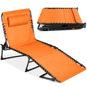 Best Choice Products Patio Chaise Lounge Chair, Outdoor Portable Adjustable Pool Recliner w/ Pillow