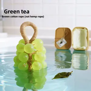 Grape Cluster Handmade Soap 220g Natural Plant Essential Oils Gentle Cleansing Moisturizing Fun Shape Bath Shower Hanging Decor Gift Green Tea Brown Cotton Rope