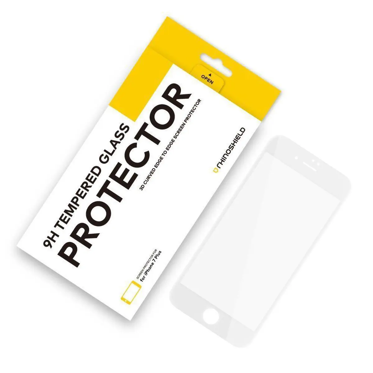 RhinoShield 9H 3D Curved Edge To Edge Tempered Glass Screen Protector for iPhone 7 - White