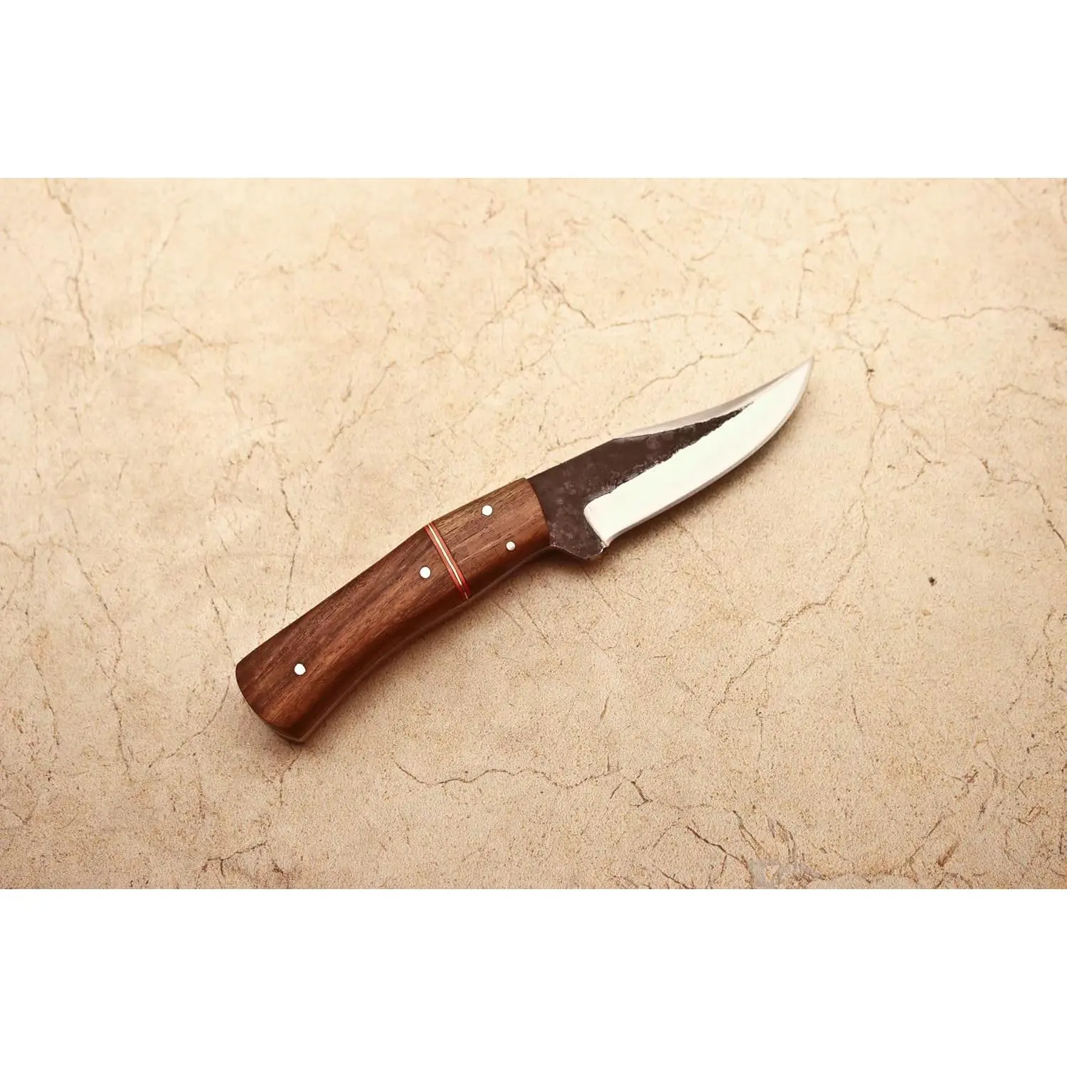 Handmade Carbon Steel Hunting Fixed Knife Blade With Pure Leather Sheath