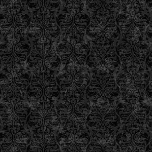 Till Death Us Do Part Damask on Black - 100% Cotton 43/45 width - Northcott Fabrics