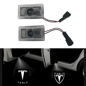 NANO Lens Tesla Door Logo Projector for Model 3 2018-2024 Model Y 2020-2024 Model S 2016-2024 Model X 2016-2023 | Plug & Play Front Door Replacement, Ultra-Bright LED Ghost Light with Heat Dissipation(2 PACKS))