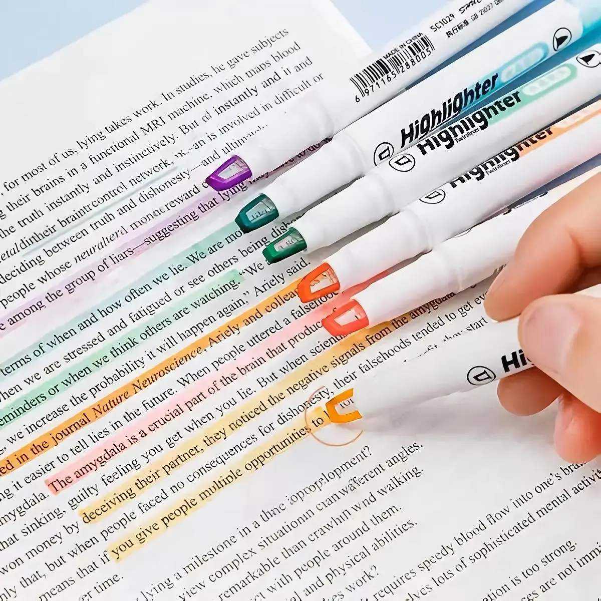 Highlighter Marker Pen, 6 Counts Clear View Tip Highlighter Marker Pen, Colorful Pen for Students Bible Study School Office