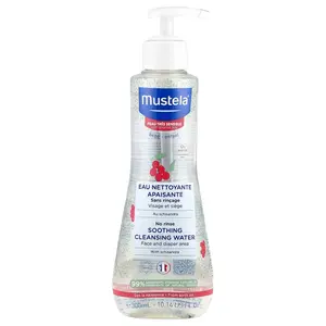 Mustela No Rinse Soothing Cleansing Water with Schisandra, Very Sensitive Skin, Fragrance Free, 10.14 fl oz (300 ml)