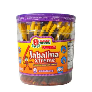 Jabalina Xtreme Tamarind Flavor Candy with Hot Salty Tamarind Paste and Chili Heat 50 Count