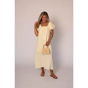 Griffin Stripe Dress-Yellow