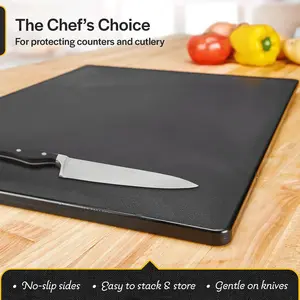 Cutting Boards for Kitchen - 24 x 18 x .5" Black Color Coded Plastic Cutting Board with Non Slip Surface - Dishwasher Safe Chopping Board