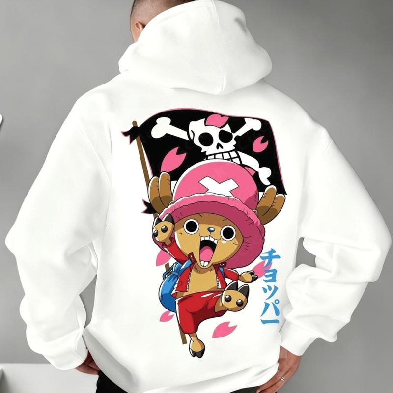 Anime OP TonyTony Chopper, Cute Chopper Back Print Anime Streetwear Hoodie, Otaku Graphic Sweatshirt, Japanese Aesthetic Outfits YHH