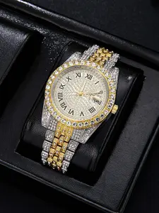 Morganite Watch Ice Crystal Design Luxury Men Women Wristwatch Perfect Gift for Him Her, High-End Elegant Timepiece